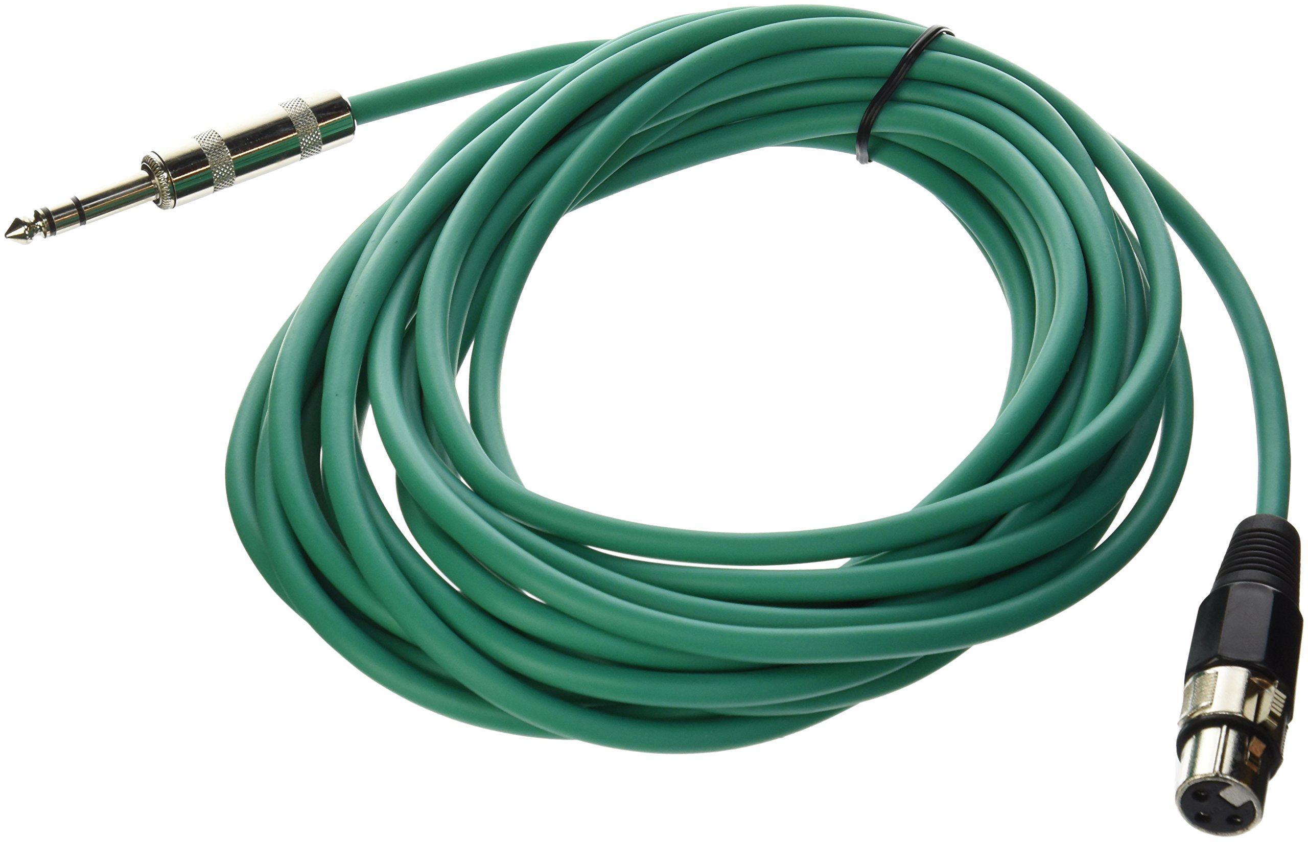 Seismic Audio – SATRXL-F25Green – 25 Foot Green XLR Female to 1/4 Inch TRS Patch Cable Snake Cords – Balanced