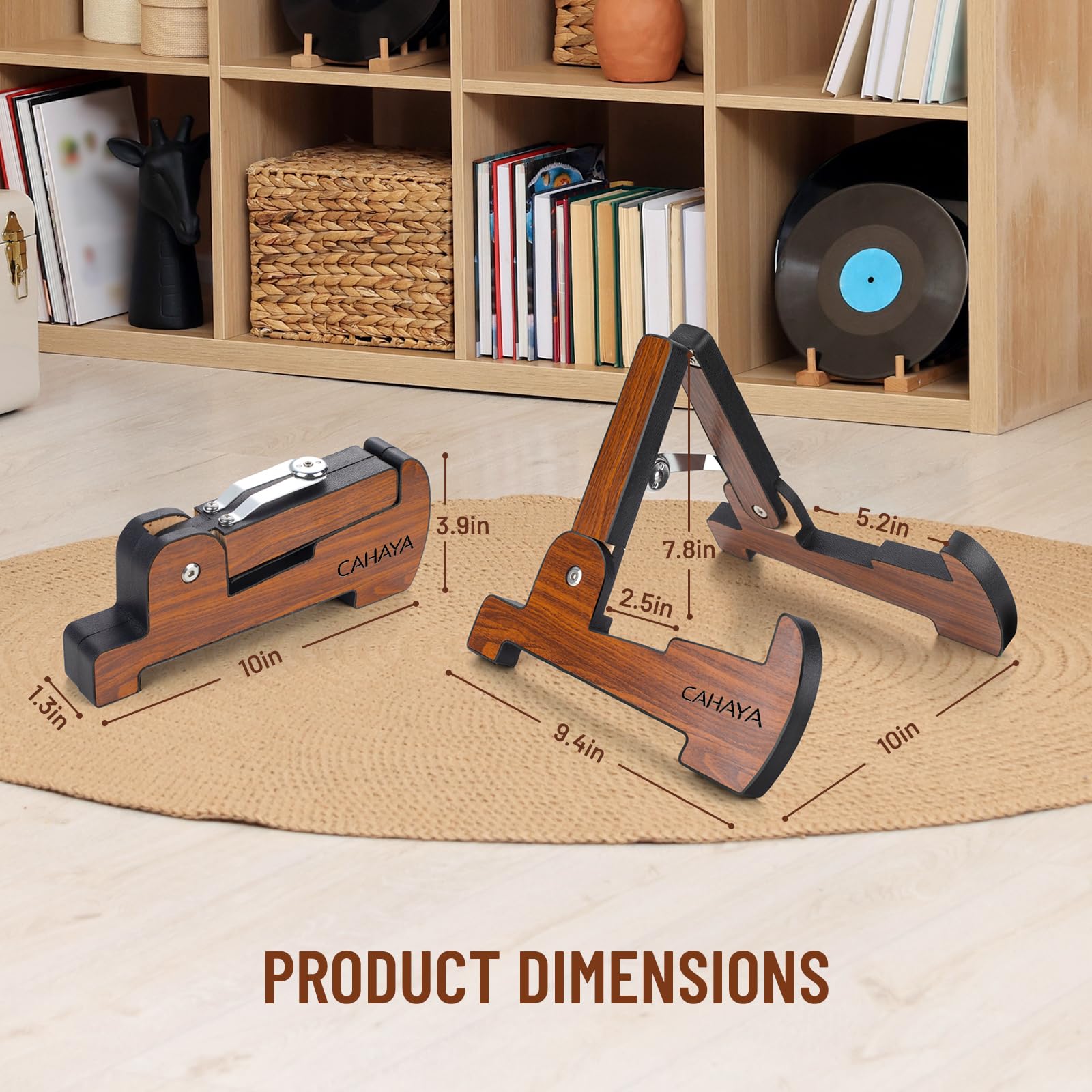 CAHAYA Guitar Stand Floor Wooden Portable Foldable A-Frame Guitar Stands