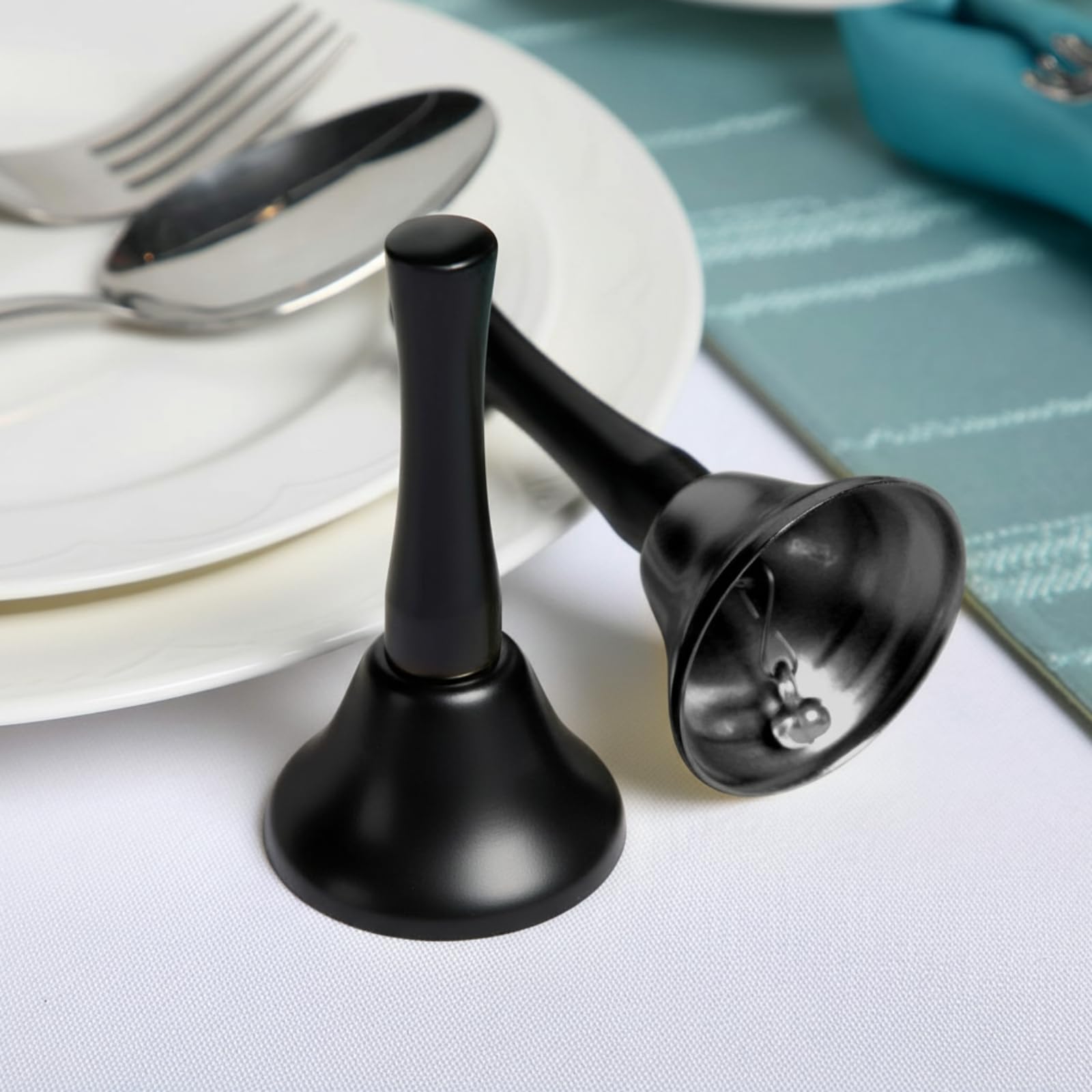Boao 24 Pack Small Hand Bells Bulk Metal Wedding Bells, Black