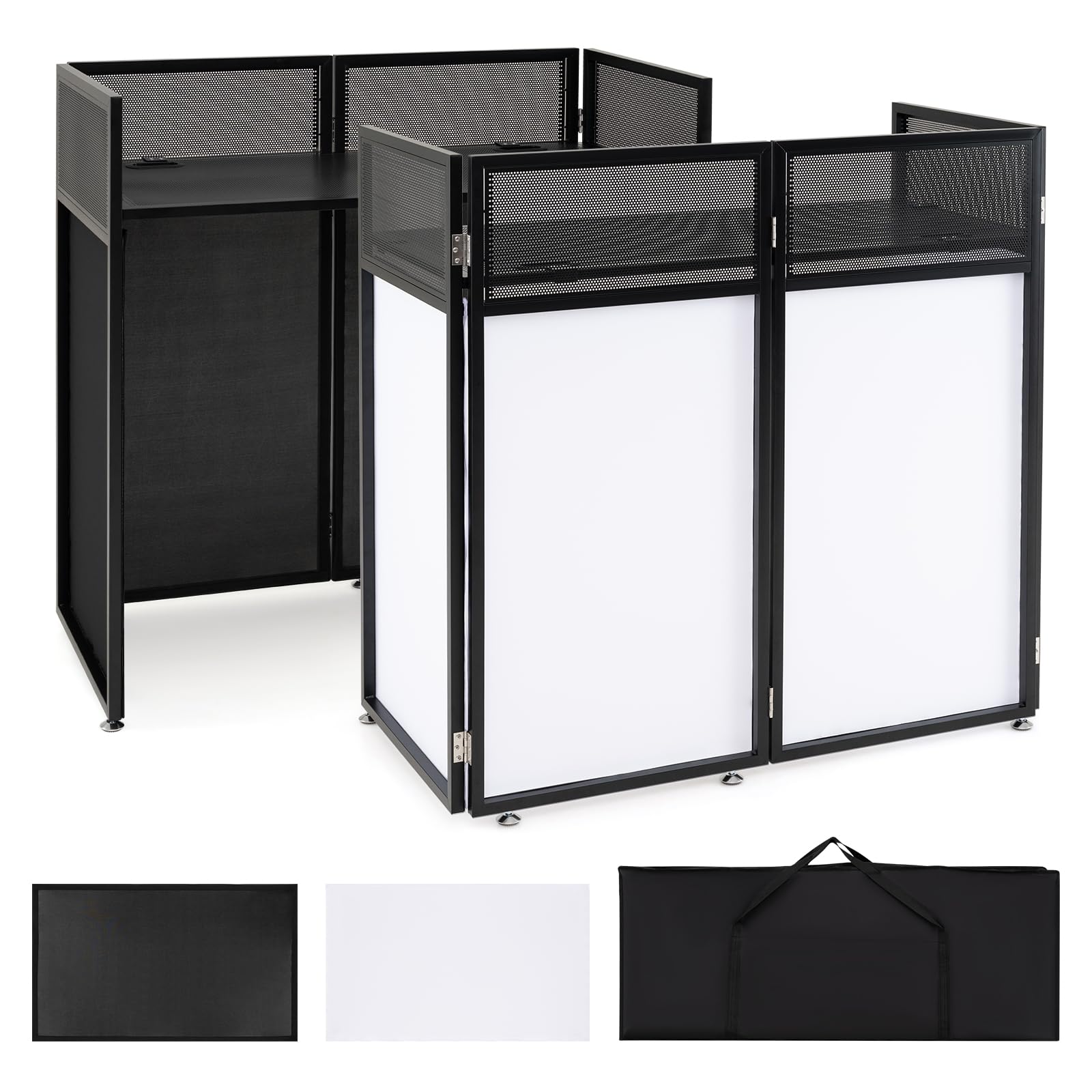 Goplus Portable DJ Facade Booth with Scrims & Carrying Bag (Standard)