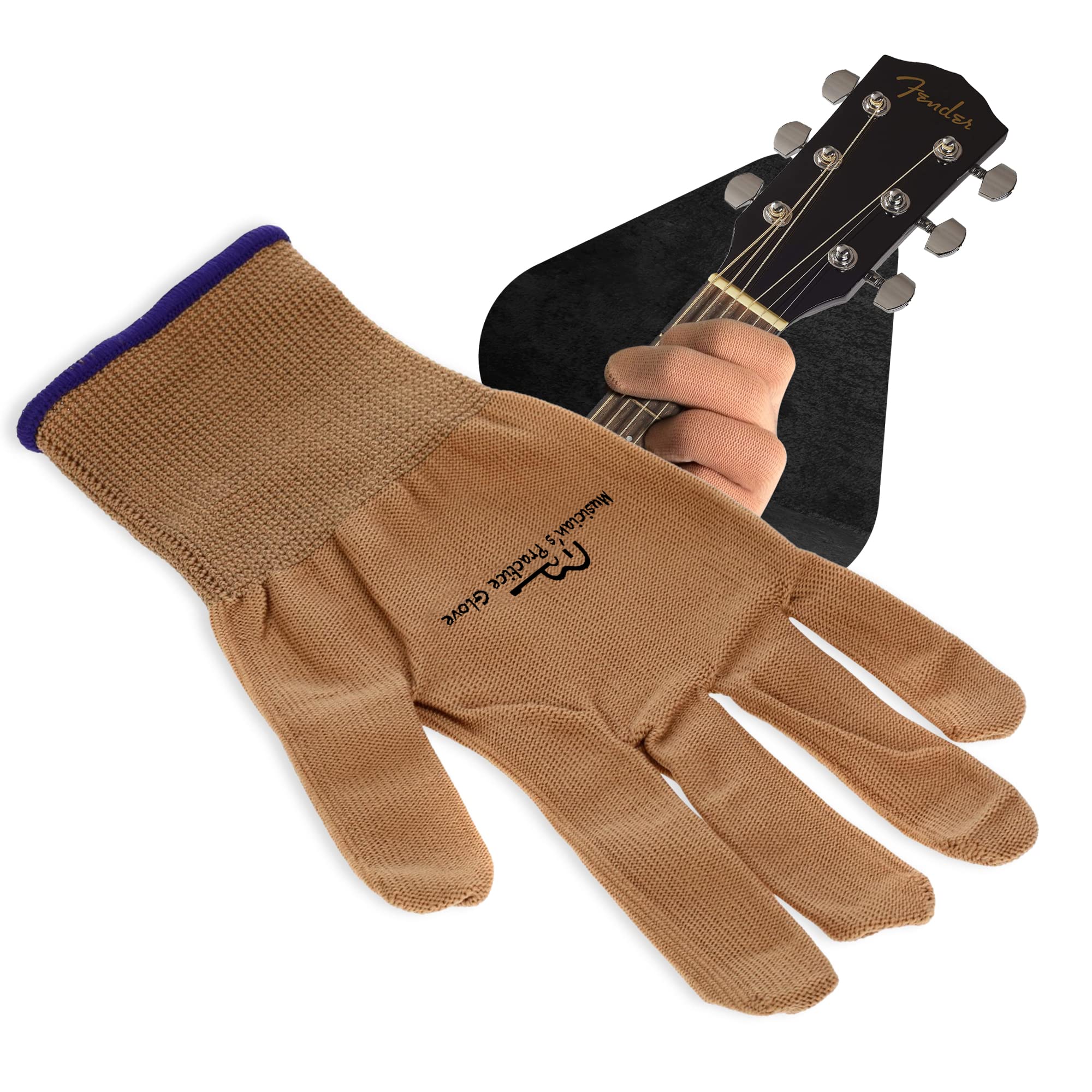 MUSICIANS PRACTICE GLOVE – 1 Glove – Finger & Hand issues (Medium, White)