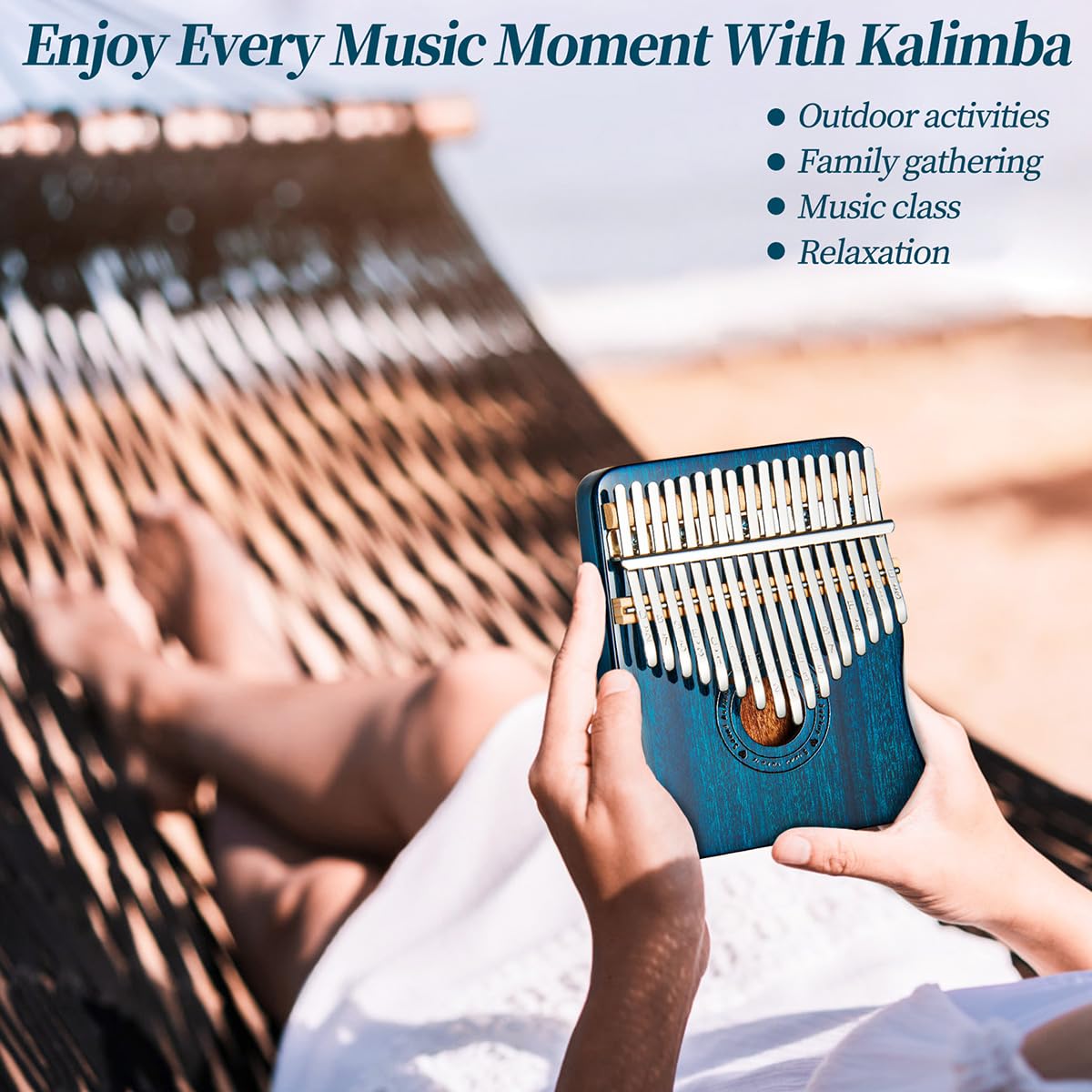 Kalimba Thumb Piano 17 Keys (Mahogany Blue color)