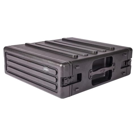 SKB 3U Roto Rack Case – Durable Polyethylene Gear Protector, Stackable, Waterproof with Twist Latches & Rubber Feet for Musicians, Black