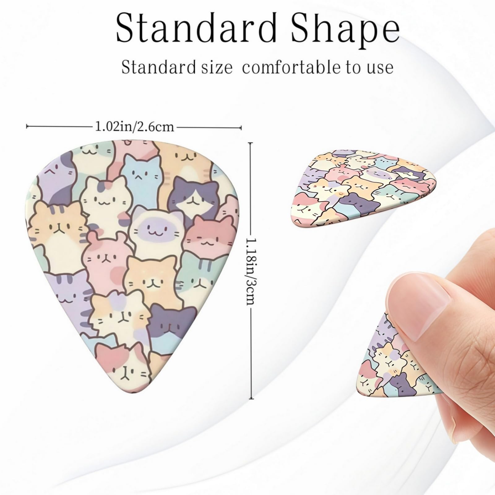 KWSAAHU 0.46mm Thin Guitar Picks – Smiling Cat