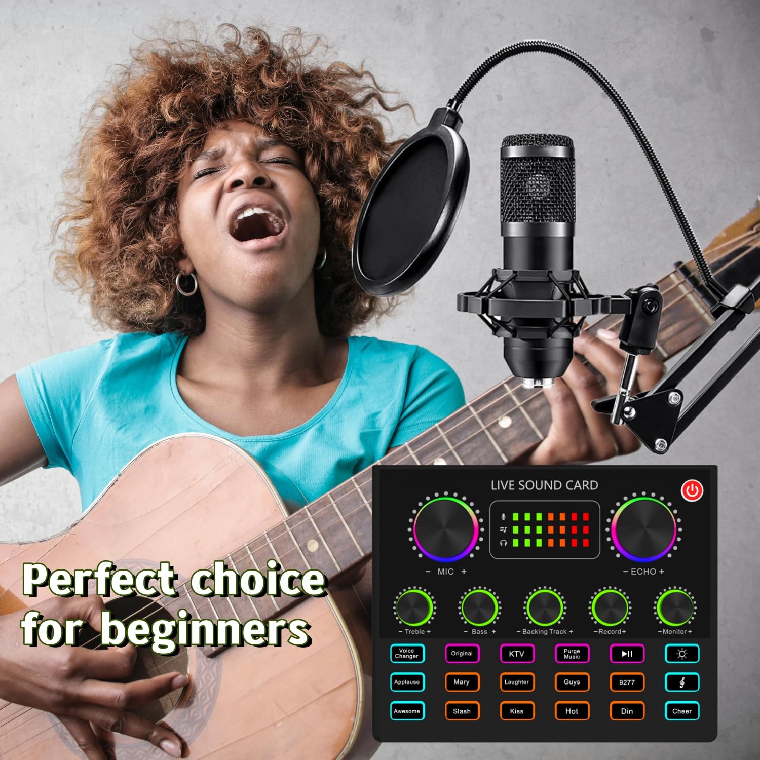 sktome Podcast Equipment Bundle, V8max Voice Changer with Podcast Microphone Bundle – Studio Condenser Microphone Perfect for Podcasting, Recording, Singing, Streaming and Gaming