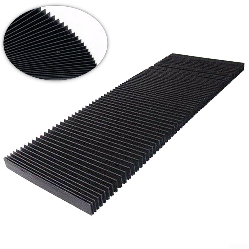 CNC Machine Accordion Cover, Accordion Way Cover Protective, Rubber Flexible Cover Milling Machine 3-proof Cloth Protective, Flat Bellows Cover, L 1500MM* H 15mm (Width 185mm)