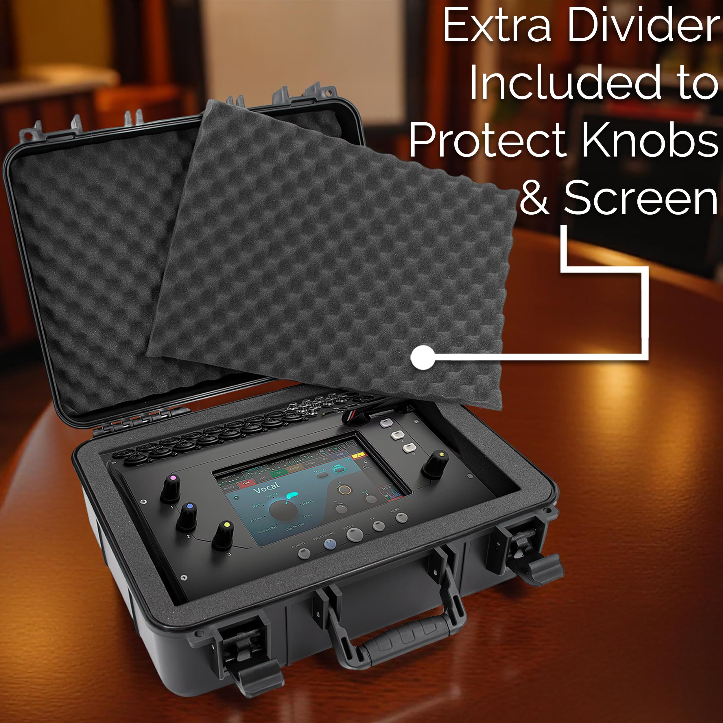 CASEMATIX Hard Travel Case Compatible with Allen & Heath CQ-18T Digital Mixer and CQ-12T With Customizable Foam Interior & Protective Padded Carrying Case For Mixers
