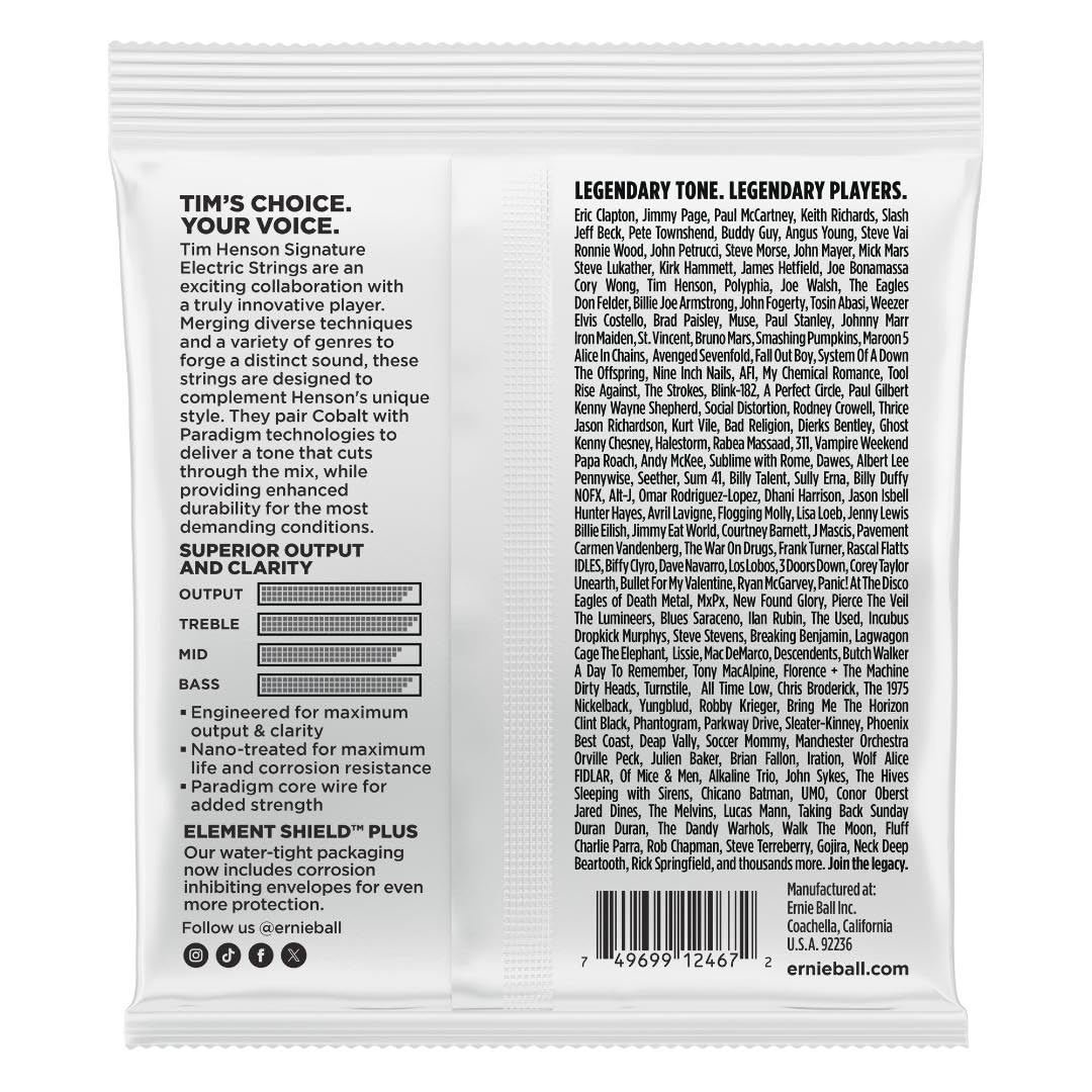 Ernie Ball Tim Henson Slinky Cobalt Electric Guitar Strings 9.5-46 Gauge
