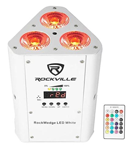 Rockville RockWedge LED 54W RGBWA+UV Rechargeable Wireless DMX Par Light