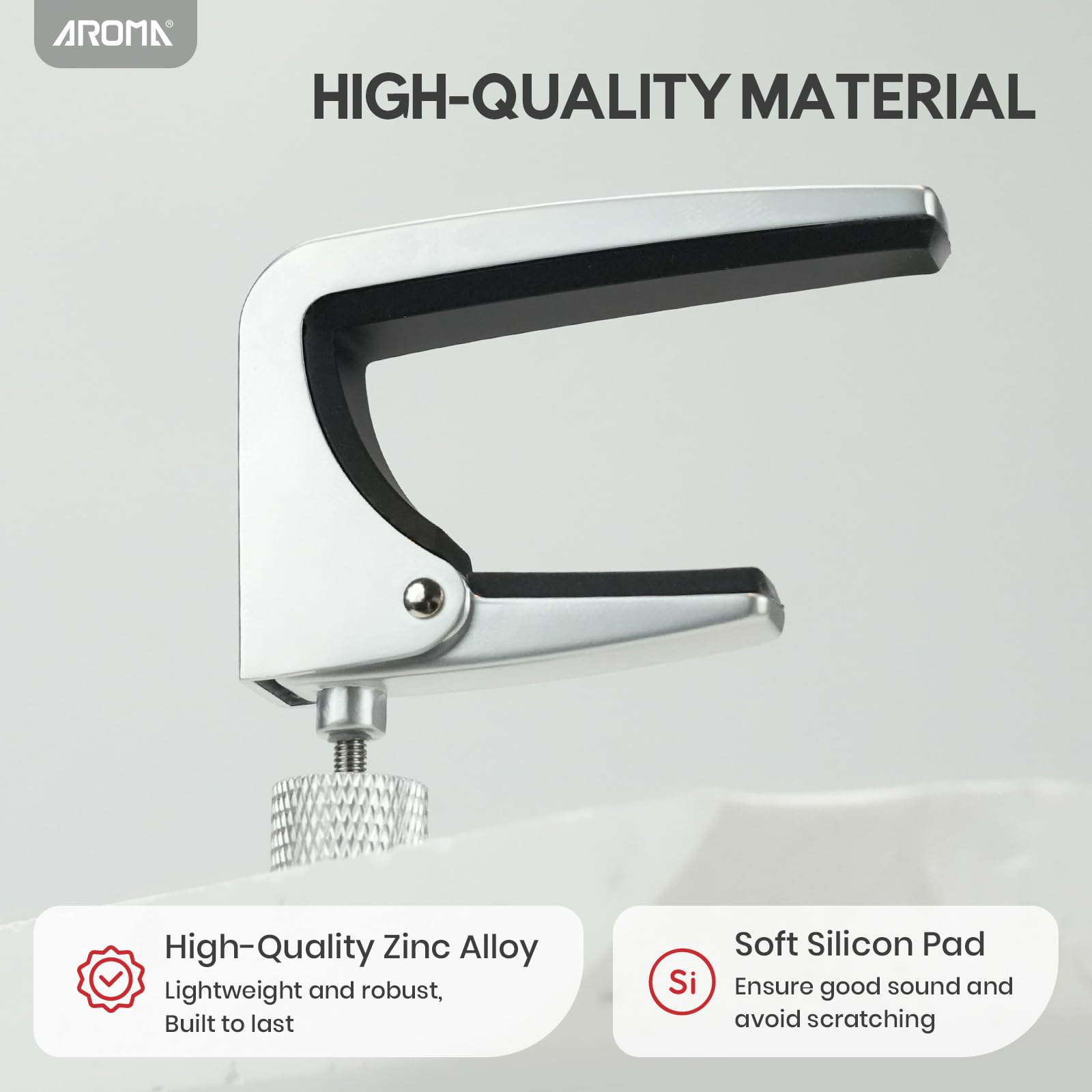 Aroma Guitar Capo Adjustable Tension Performance Capo for 6 Strings Acoustic Electric Guitars