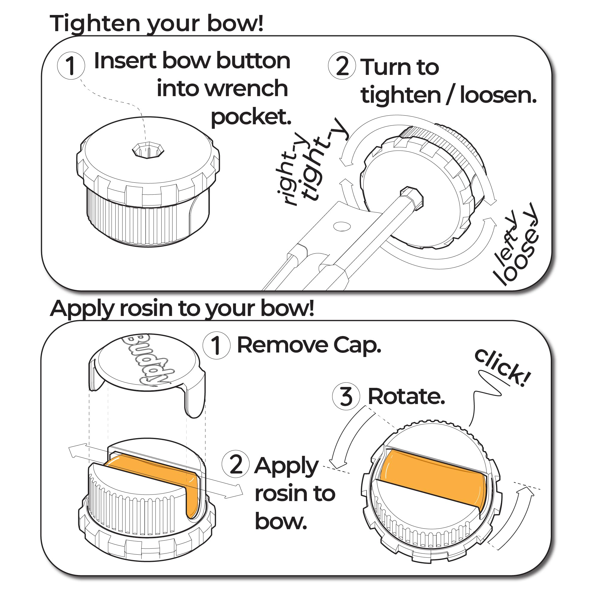 LIMITED CHRISTMAS EDITION Bow Buddy Violin Rosin & Bow Tool – Drop-Resistant, Refillable Rosin with Rotating Cover Guide & Integrated Bow Wrench for Violin, Viola & Cello (Xmas Limited)