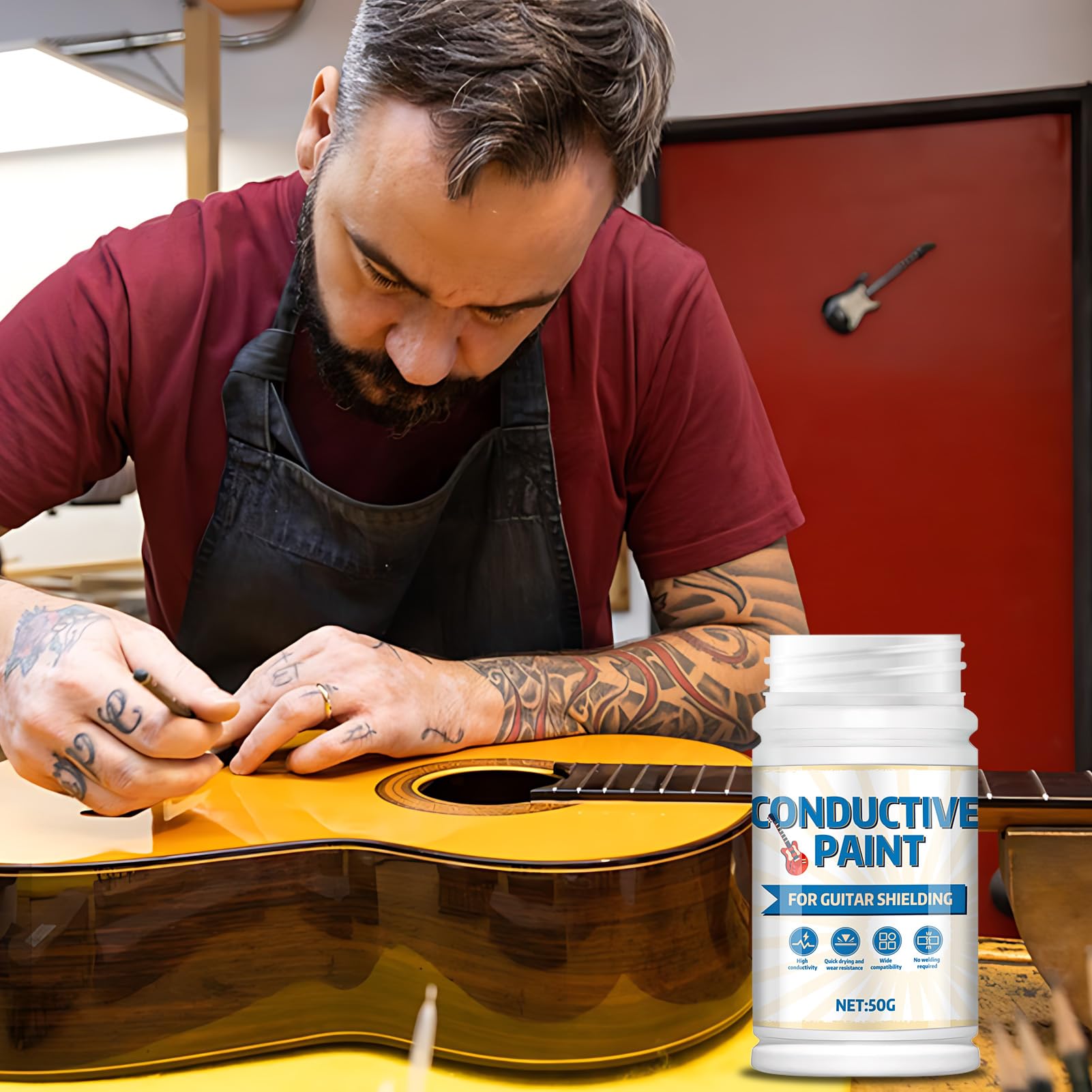 WANJAO Guitar Shielding Paint, Effectively Reduce Buzz&Radio Interference