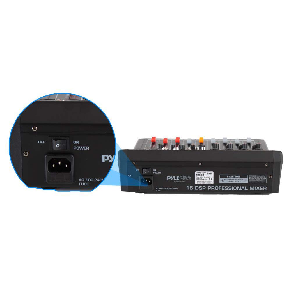 Pyle 4-Channel Bluetooth Studio Audio Mixer-DJ Sound Controller Interface with USB Drive for PC Recording Input, XLR Microphone Jack,48V Power,Input/Output for Professional and Beginners – PMXU46BT