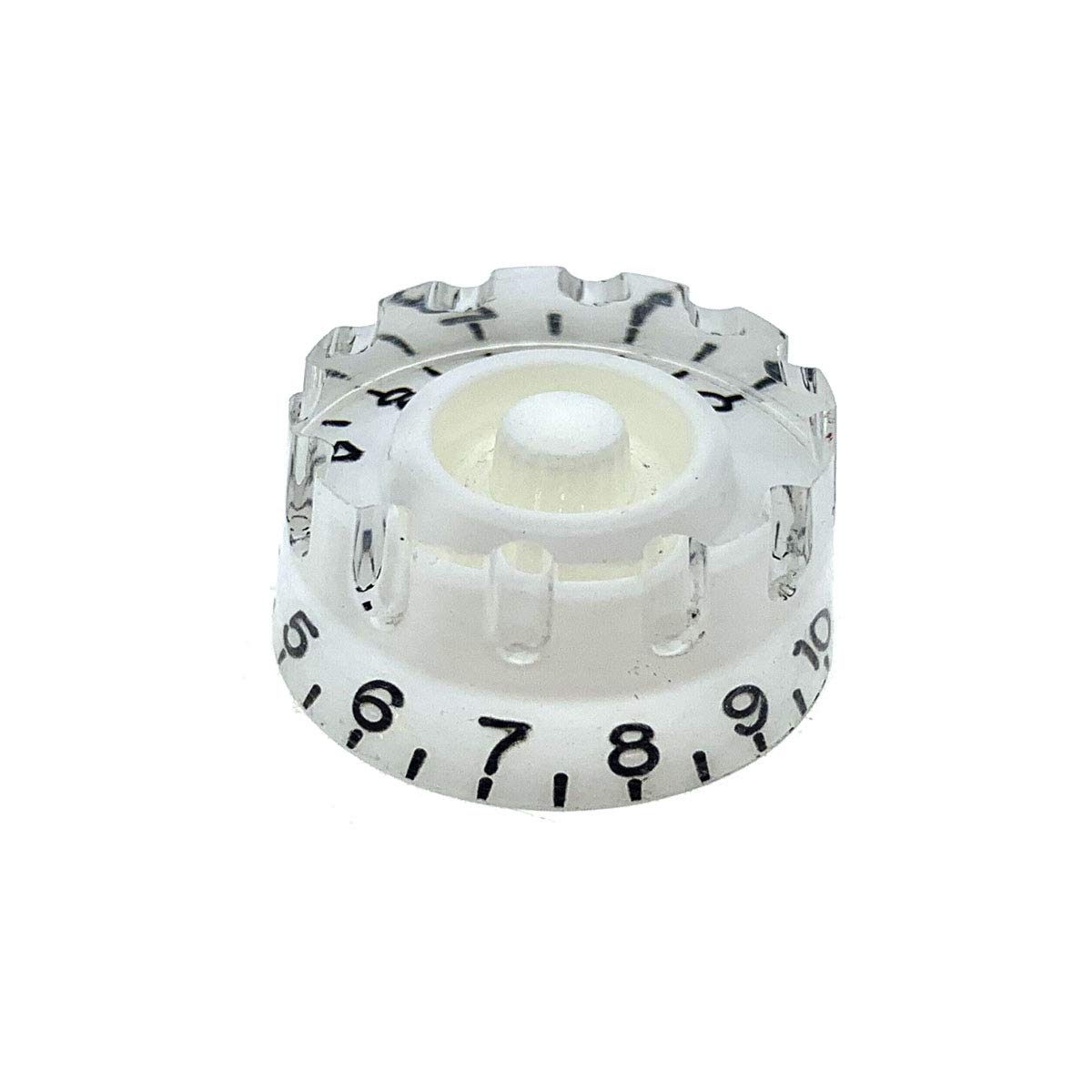 Dopro Set of 4 White Knurled Metric LP Guitar Speed Dial Knobs Control Knobs for Epi Les Paul/Import Guitar Bass w/Coarse 5.8mm Split Pots