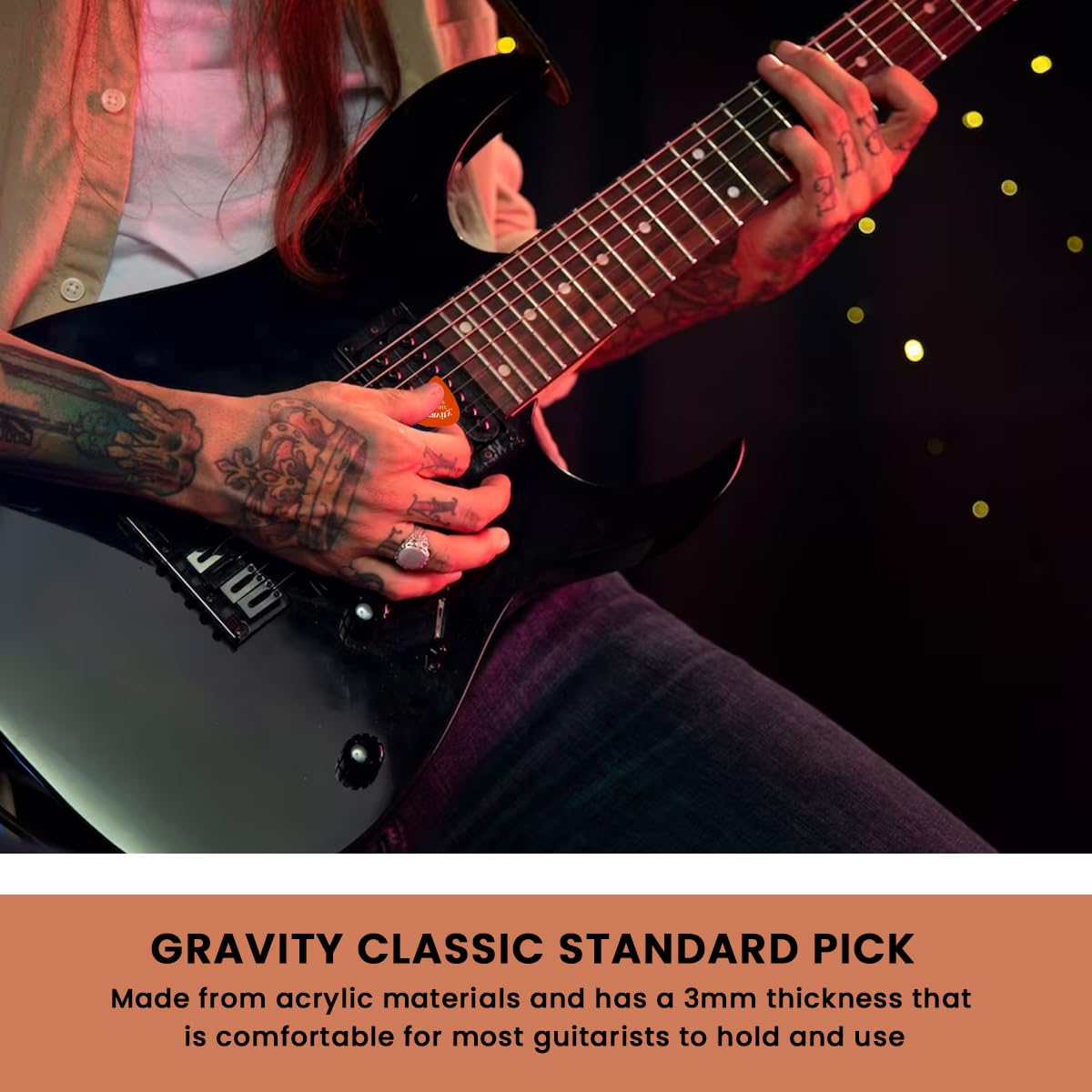 Gravity Picks Classic Guitar Pick – 3.0mm Orange – Polished