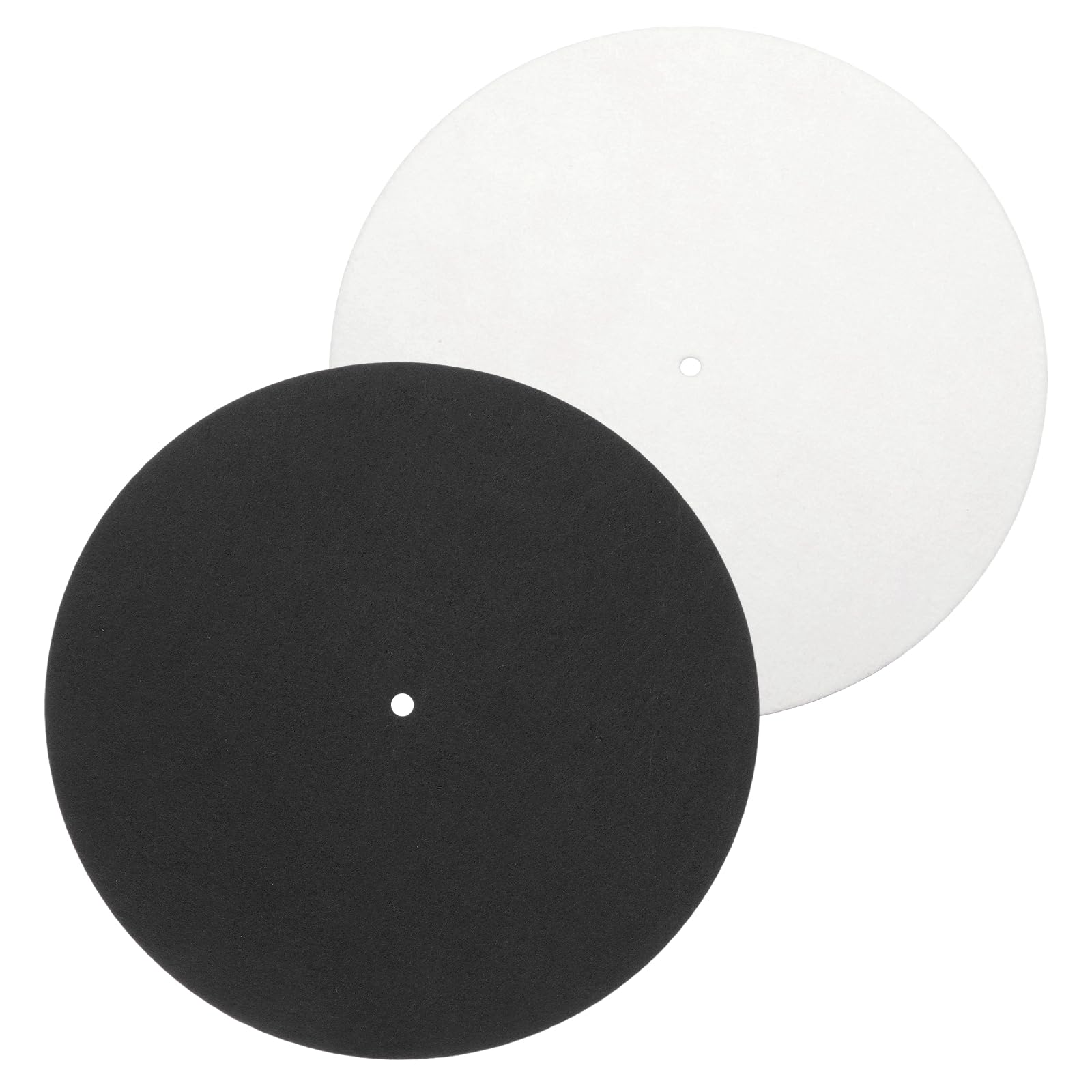 MECCANIXITY 2 Pcs Record Player Mat, 12 Inch Turntable Mat 3mm Felt Turntable Pad for Vinyl Record Player, Black/White