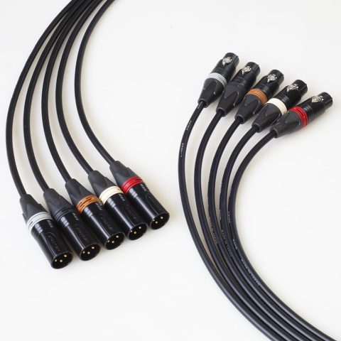 BJC Star Quad XLR Cables, Canare L-4E6S with Neutrik BXX-Series XLRs (Five-Channel Set, Black, 3 Foot)