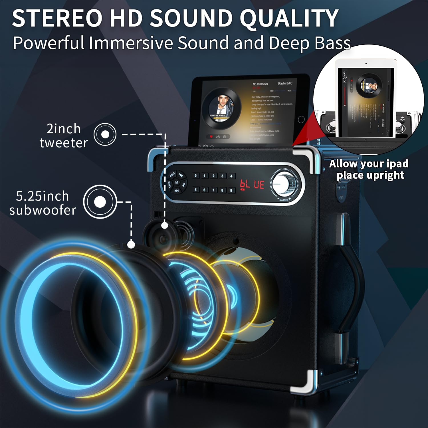 Portable Karaoke Machine Set with 2 Wireless Microphones for Adults & Kids