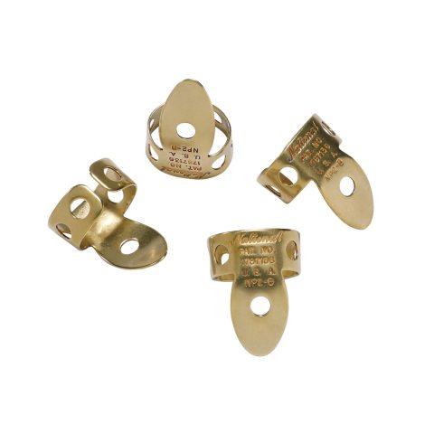 D’Addario National Finger Picks for Acoustic Guitar – Banjo Picks – Steel Guitar Picks – Metal Finger Picks – Fingers Only – Medium – Brass – 4 Picks