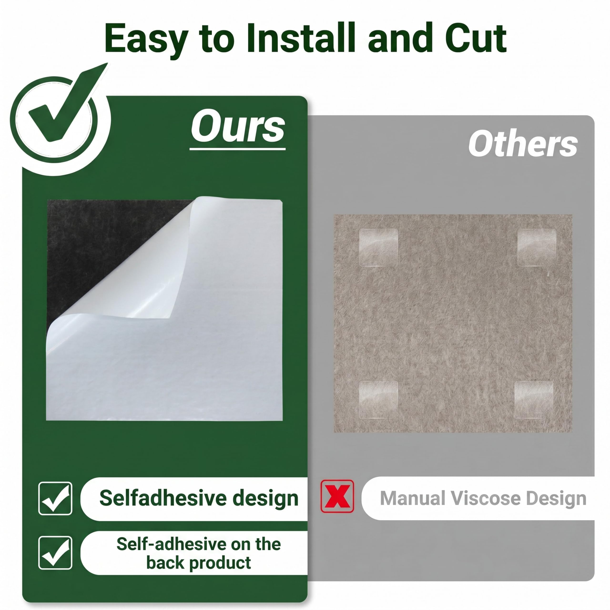 Waister Soundproof Wall Panels, 12‑Pack, 0.47 Inch Thick High Density-Green