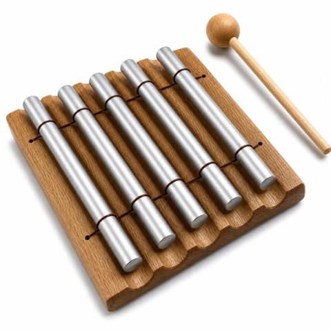 Blinvcra 5 Tone Hand Chime Bell for healing, Meditation Chime Bar with Wooden Mallet for Teachers Classroom Management, Mindfulness Bell Percussion Instrument for Yoga, Prayer, Focus and Relaxation