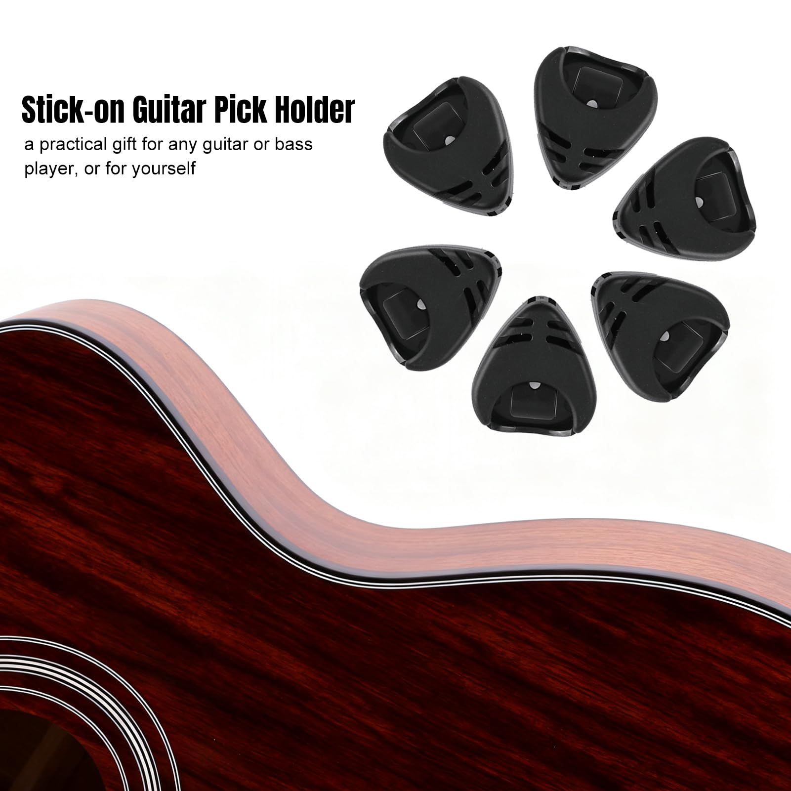 Pick Holder, Stick-on Guitar Pick Holder, Easy to Paste on the Guitar with Adhesive Back, Guitar Accessories, Convenient Picks Placement for Acoustic Guitar Bass Ukulele (7 Pack)