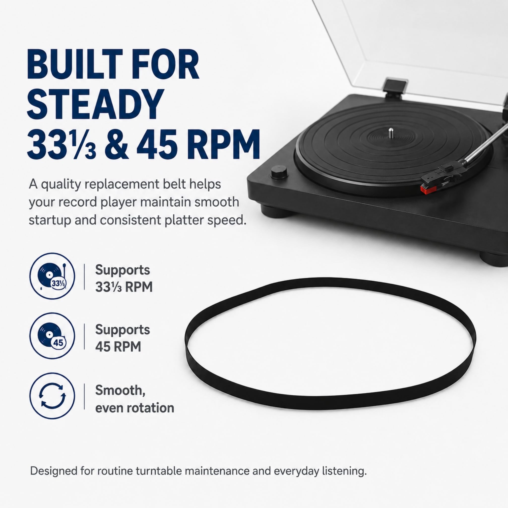 Turntable Belt Replacement for Crosley CR73 CR74 CR75 CR76 CR77 CR78 CR78CD Record Player – Japanese Rubber Belt