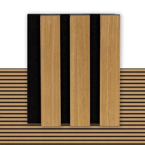 Sample Wood Salt Acoustic Wall Panels, Brown, Sample Pack