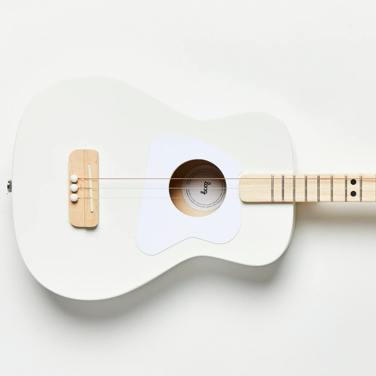Loog Pro Acoustic kids Guitar 3-strings Ages 6+ Learning App and Lessons Included White