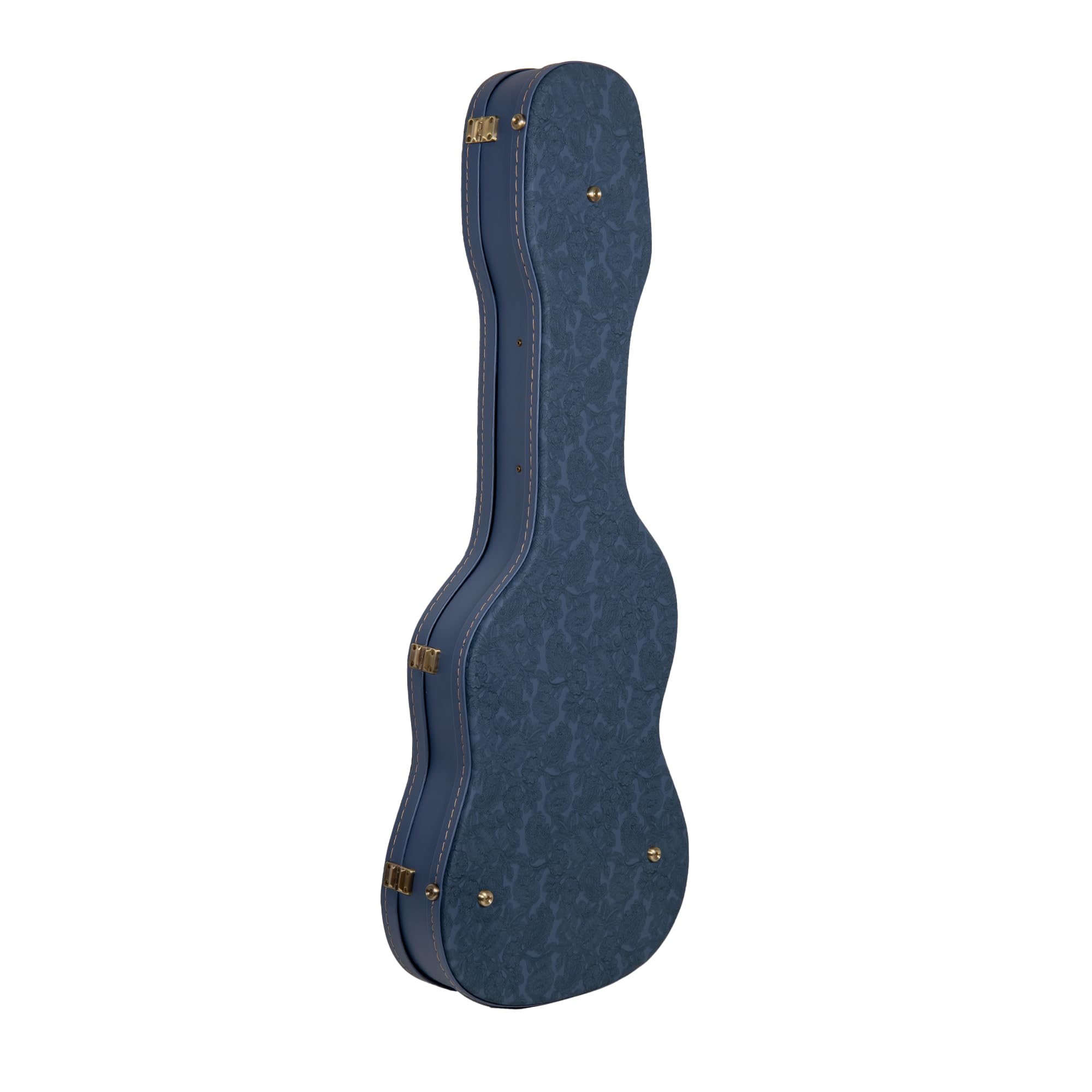 Crossrock Relief Series Electric Guitar Case for Telecaster & Stratocaster Style | Carved Smoke Blue Finish, Monochrome Blue Velvet Interior, Lock (CRW630STSB)