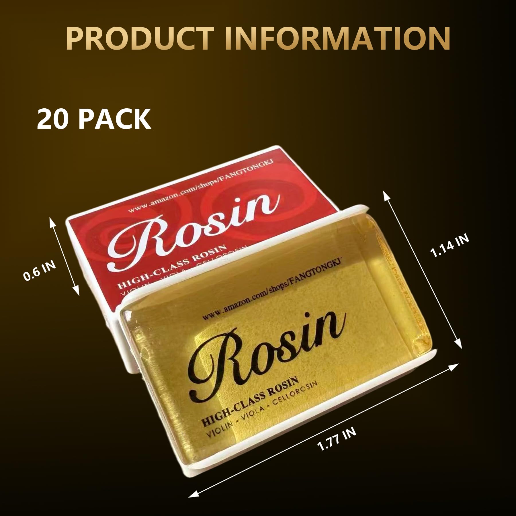 20Pack Rosin,Light Low Dust Violin Rosin for Universal Viola Cello Bows