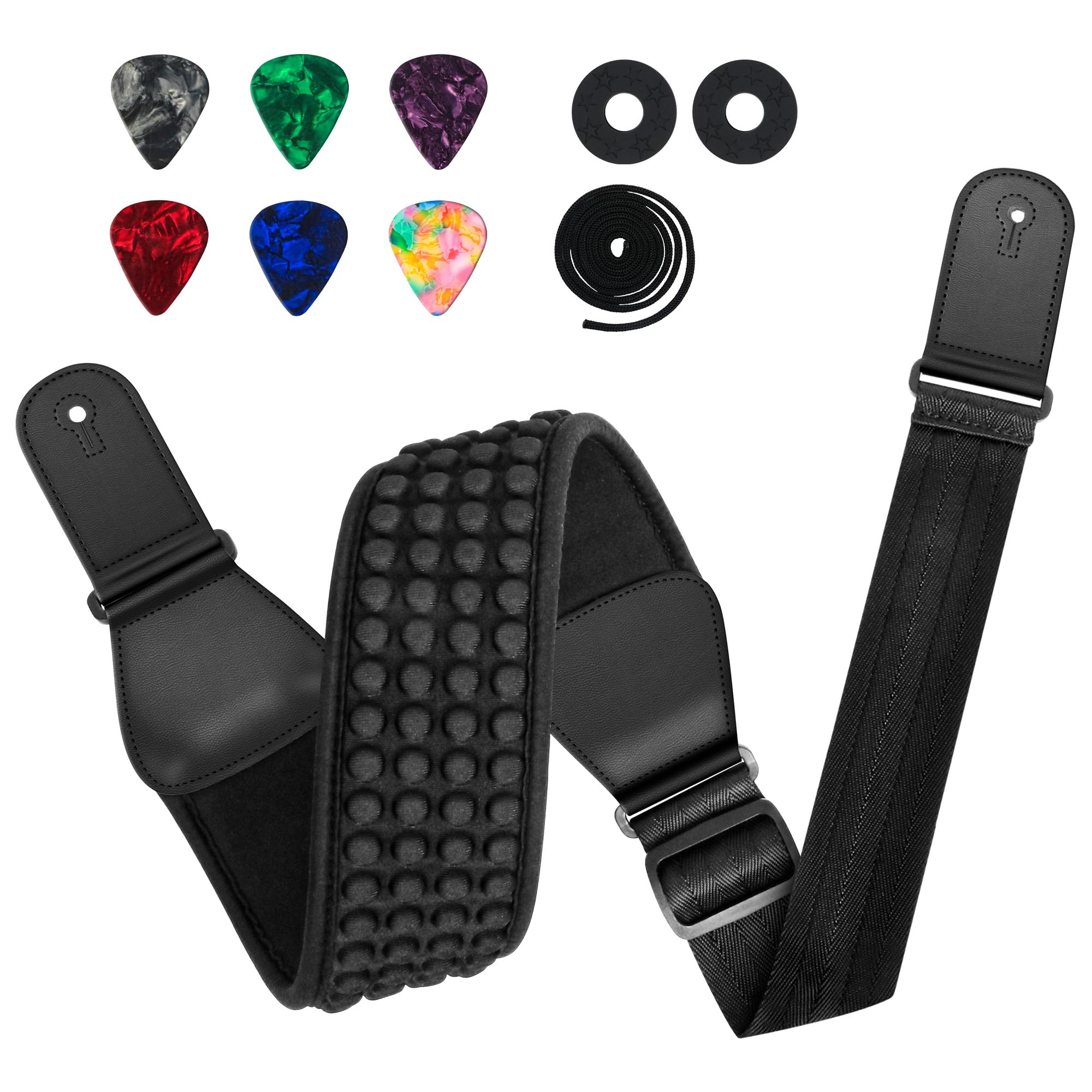 Philicoco Neoprene Guitar Strap, 3.5″ Wide Padded Adjustable for Guitar