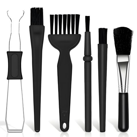 IOGOG 6PCS Keyboard Brush Cleaner Kit with Keycap Puller & Switch Puller, PP Handle Nylon Small Space Dust Removal Anti Static Brush for Computer Keyboard Electrical Appliance Seam Motherboard Camera