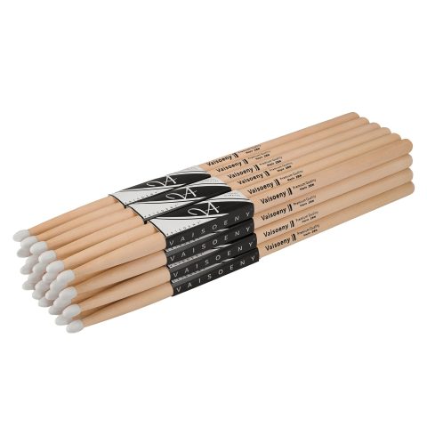 VAISOENY Drum Sticks, Maple 2B Drumsticks with Oval Nylon Tip, 12 Pairs