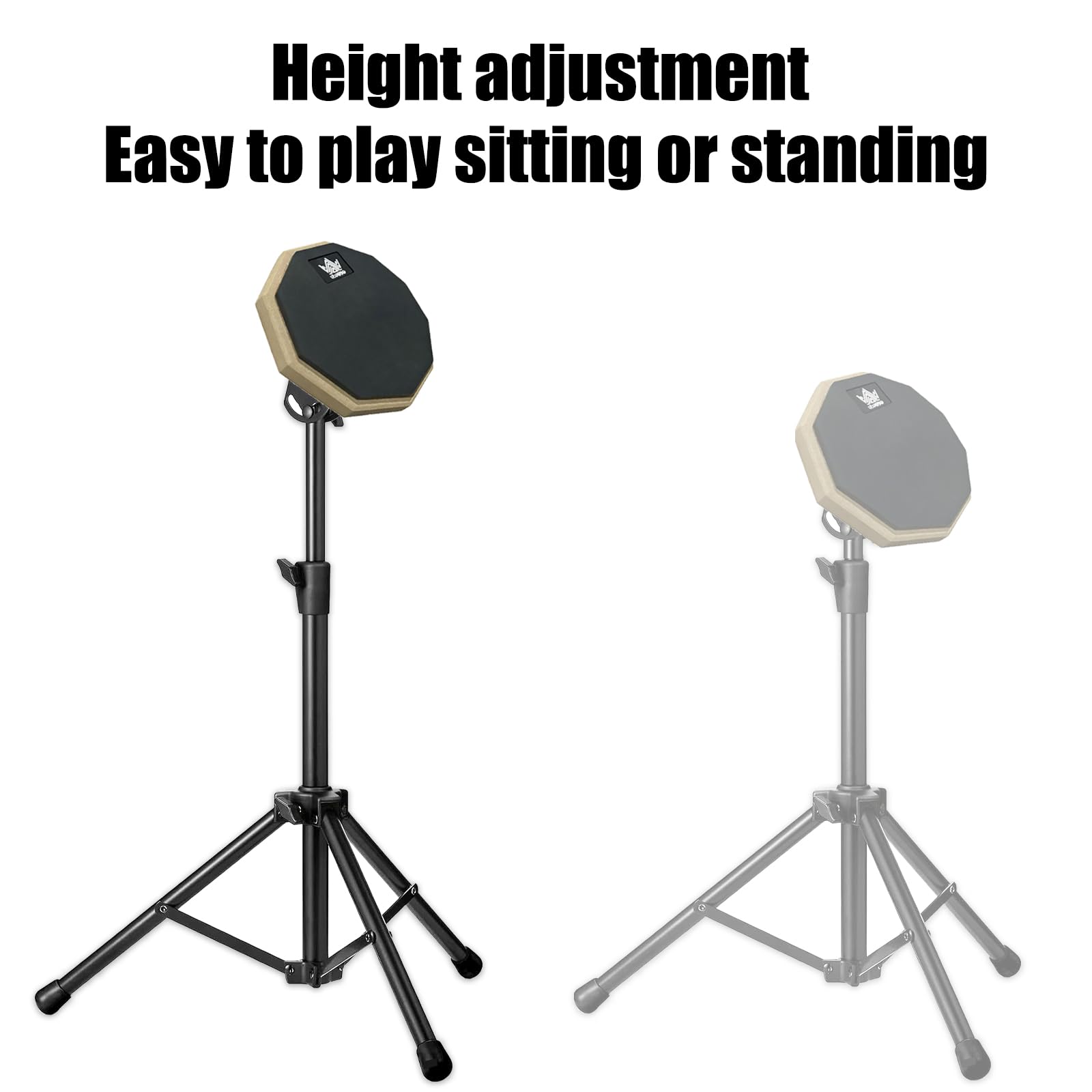ULUOBO Electronic Drum Pad Stand for Percussion Sample Pads, Foldable, with Carry Bag (Black)