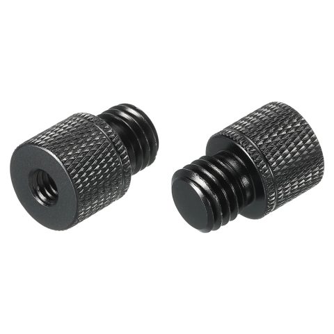 MECCANIXITY Mic Stand Adapter 1/4 Female x M12 Male Camera Screw Thread Adapter for Microphone Tripod Stand Black 2 Pack