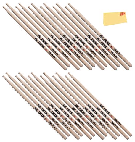 Vic Firth SPE Signature Series Peter Erskine Drumsticks – 12-Pack Bundle with Austin Bazaar Polishing Cloth