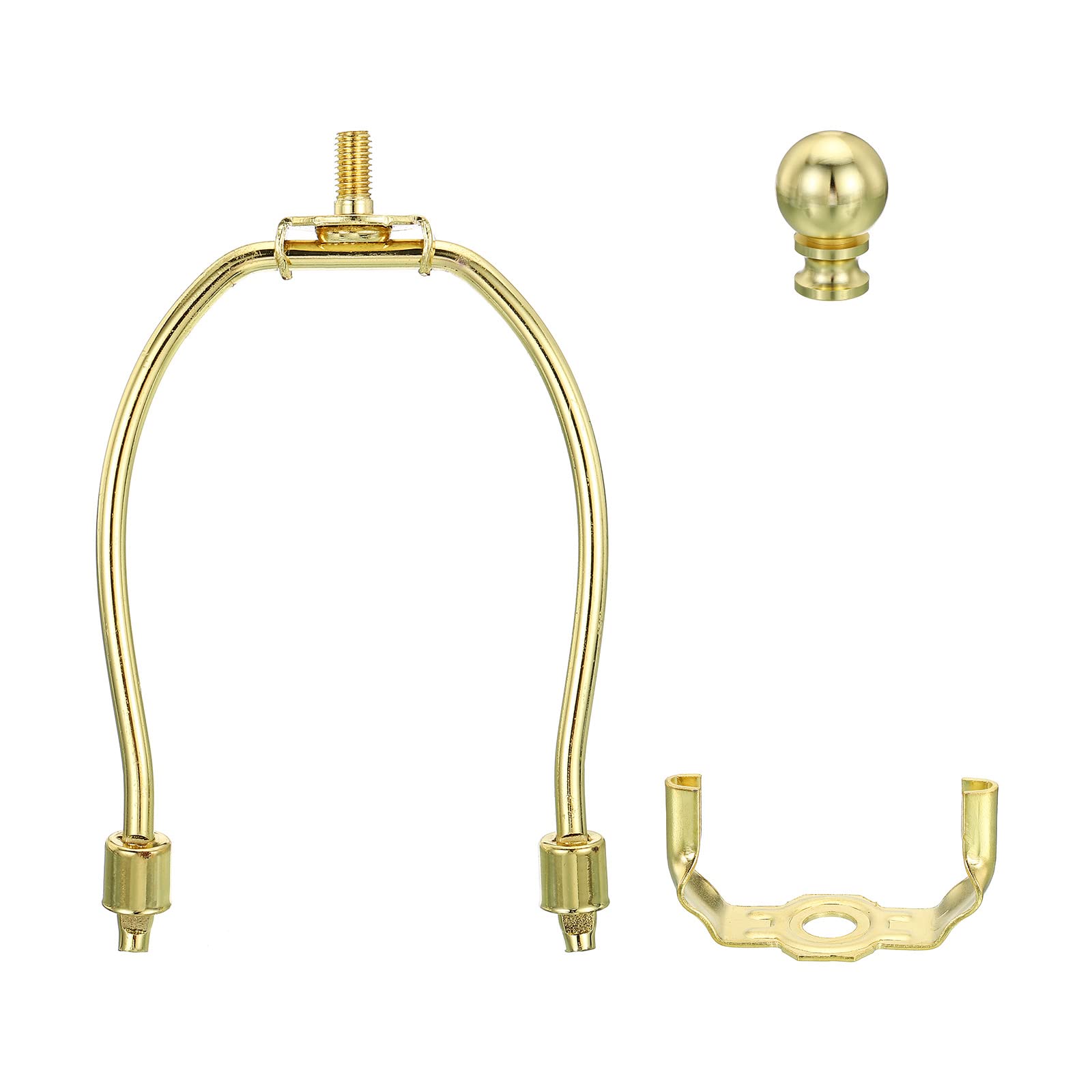 PATIKIL 5 Inch Lamp Harp Kit with Finial, 1 Set Gold Bracket Holder
