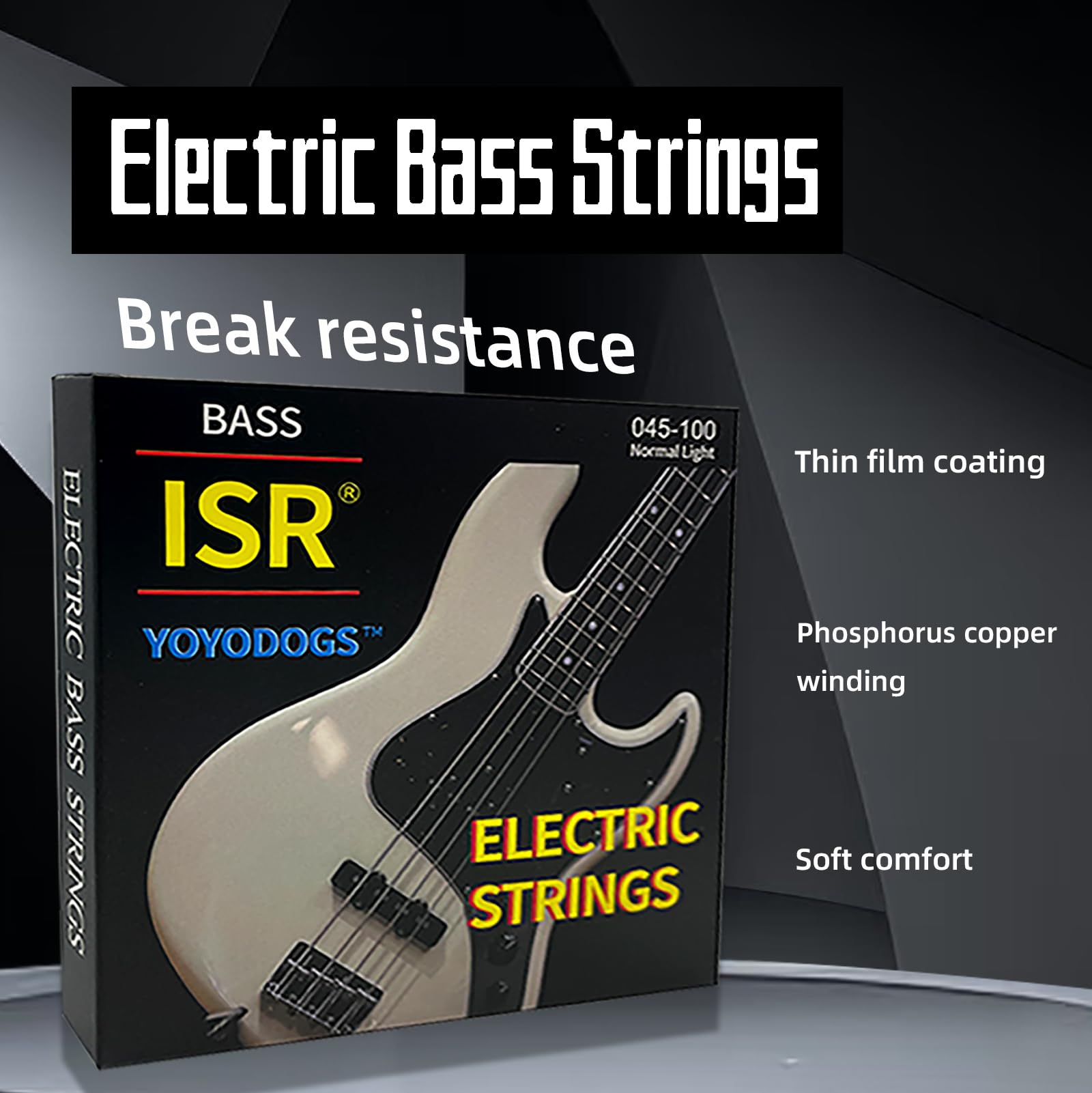 YOYODOGS Nickel Wound Bass Guitar 4 Strings Electric Bass String Replacement Set Instrument Accessories,Regular Light,Medium Gauge,Easy To Press For Novices,Essential for a Bassist