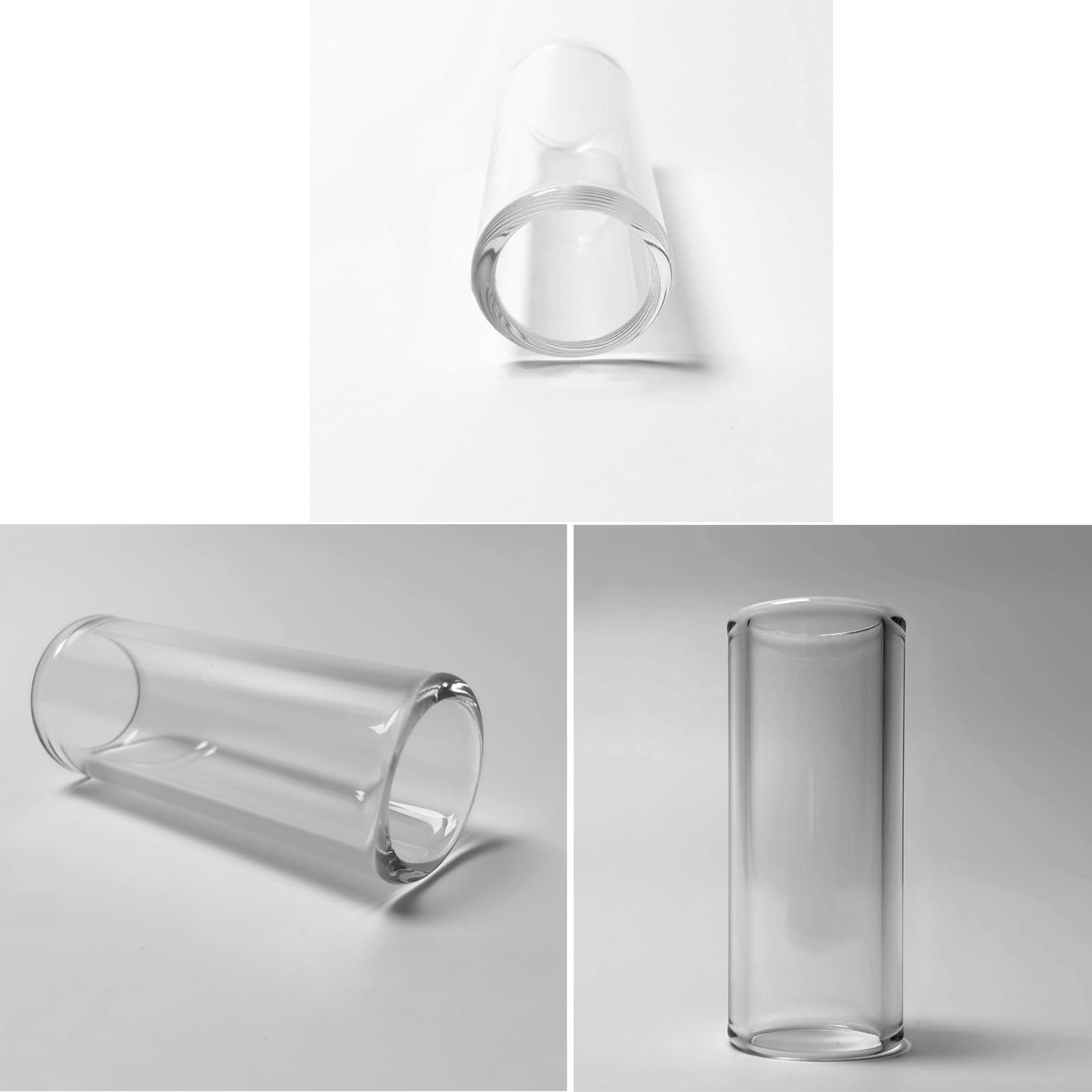 Hufopik 3Pcs Glass Guitar Slide Set – Three Sizes for Versatile Use – Smooth Glass Slides Enhance Guitar Playing – Suitable for Electric, Acoustic, and Bass Guitars – Ideal for Musicians