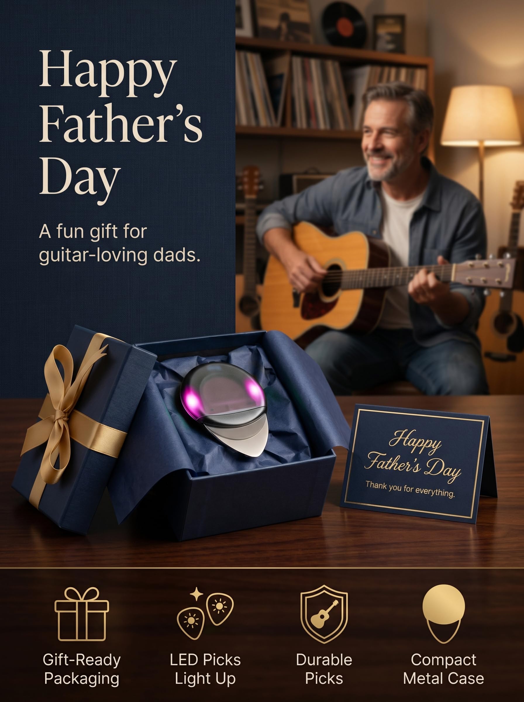 Rose Red LED Light Up Guitar Pick, 1 Pack
