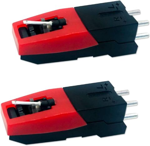 2 Pack Record Player Cartridge, Replacement Vinyl Turntable Cartridge with Needle Stylus for Vintage LP for Record Player Phono Phonograph