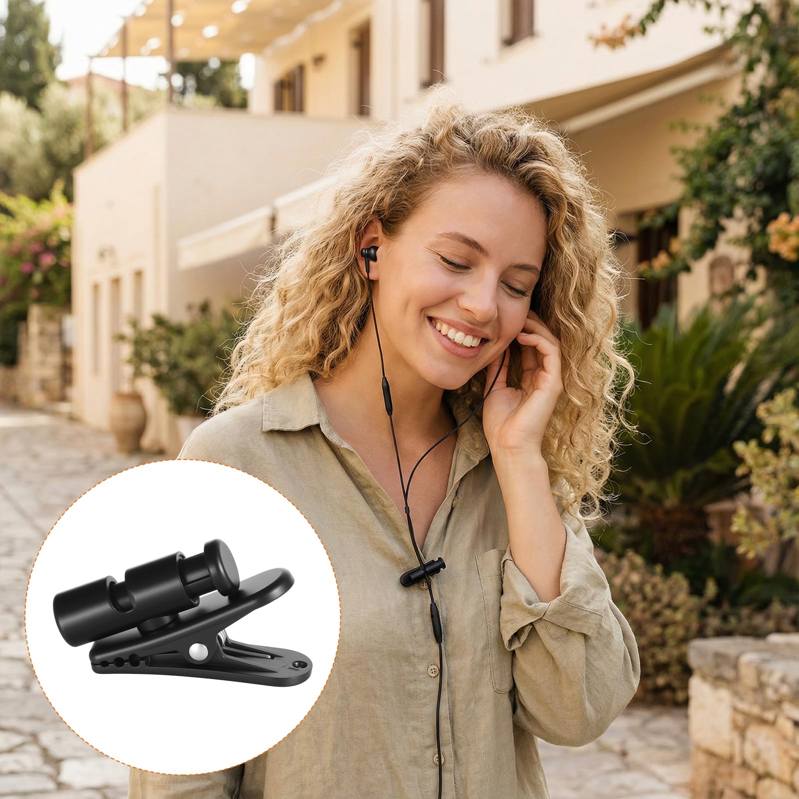 6 PCS Headphone Clips, Black Headset Wire Clip for 2-4mm Cables
