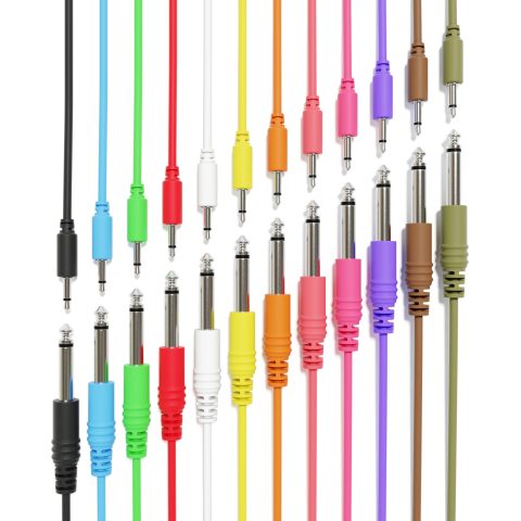 ExcelValley – Mono Patch Cables – TS 3.5mm 1/8″ to 6.35mm 1/4″ [6B-Pack | 180 cm – 70.87″]