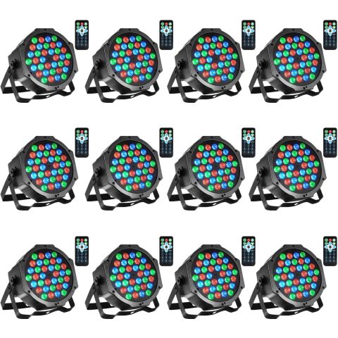 Litake Stage Lights Par Lights DJ Party Light Corded RGB 36 LED with DMX Controller Sound Activated Remote Control DJ Uplights for Events Wedding Party Club Bar Dance Gratulation Stage Lighting 12 PCS