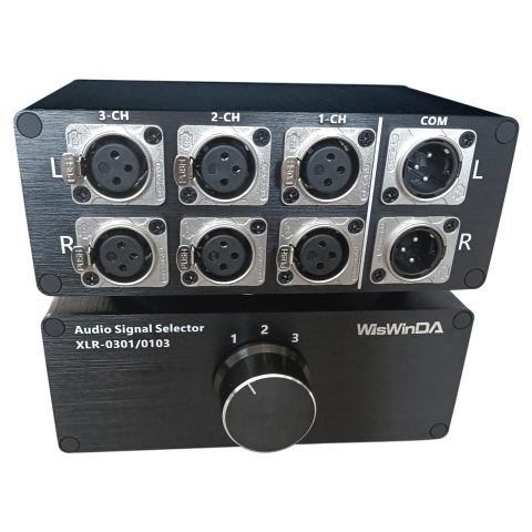 WisWinDa 3-IN-1-OUT XLR Pro Audio Switch Balanced Audio Converter 3 Channel HiFi Stereo Passive Audio Selector Switcher Box No Loss Switching Aluminum Shell Quality XLR Connector (3-IN-1-OUT)