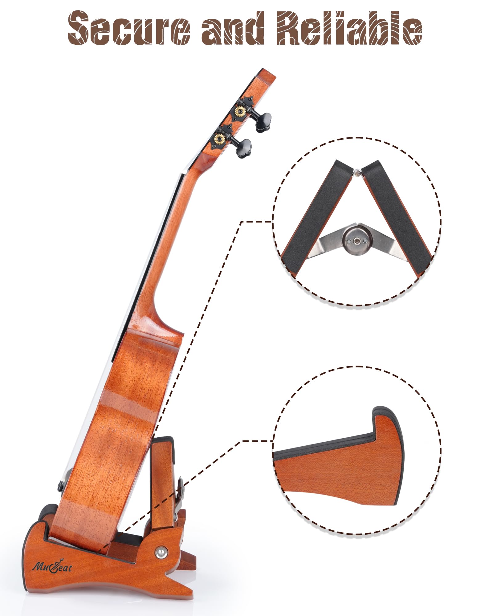 Ukulele Stand, Foldable Ukelele Stand for Travel, Rabbit Shape Ukele Holder