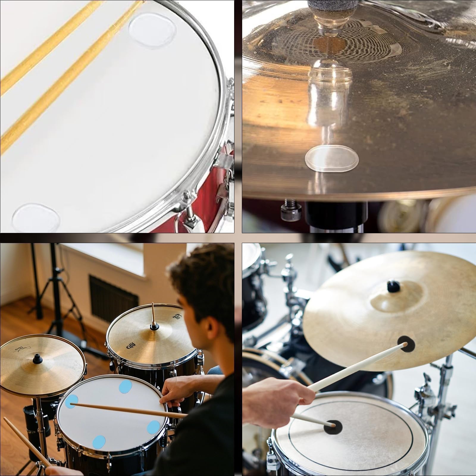 18PCS Drum Dampening Gel Pads; Professional Silicone Drum Mutes Silencers
