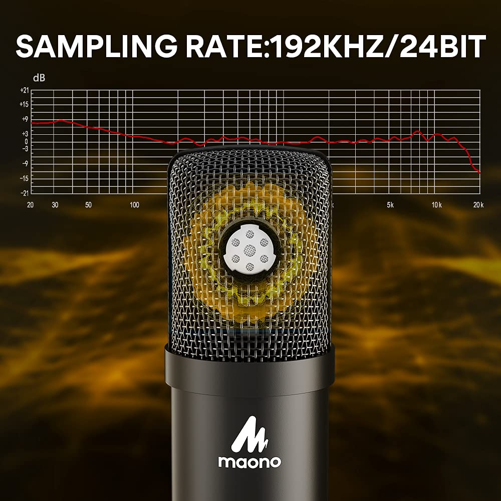 MAONO A04T USB Condenser Microphone Kit, 192kHz/24bit for PC Podcasting