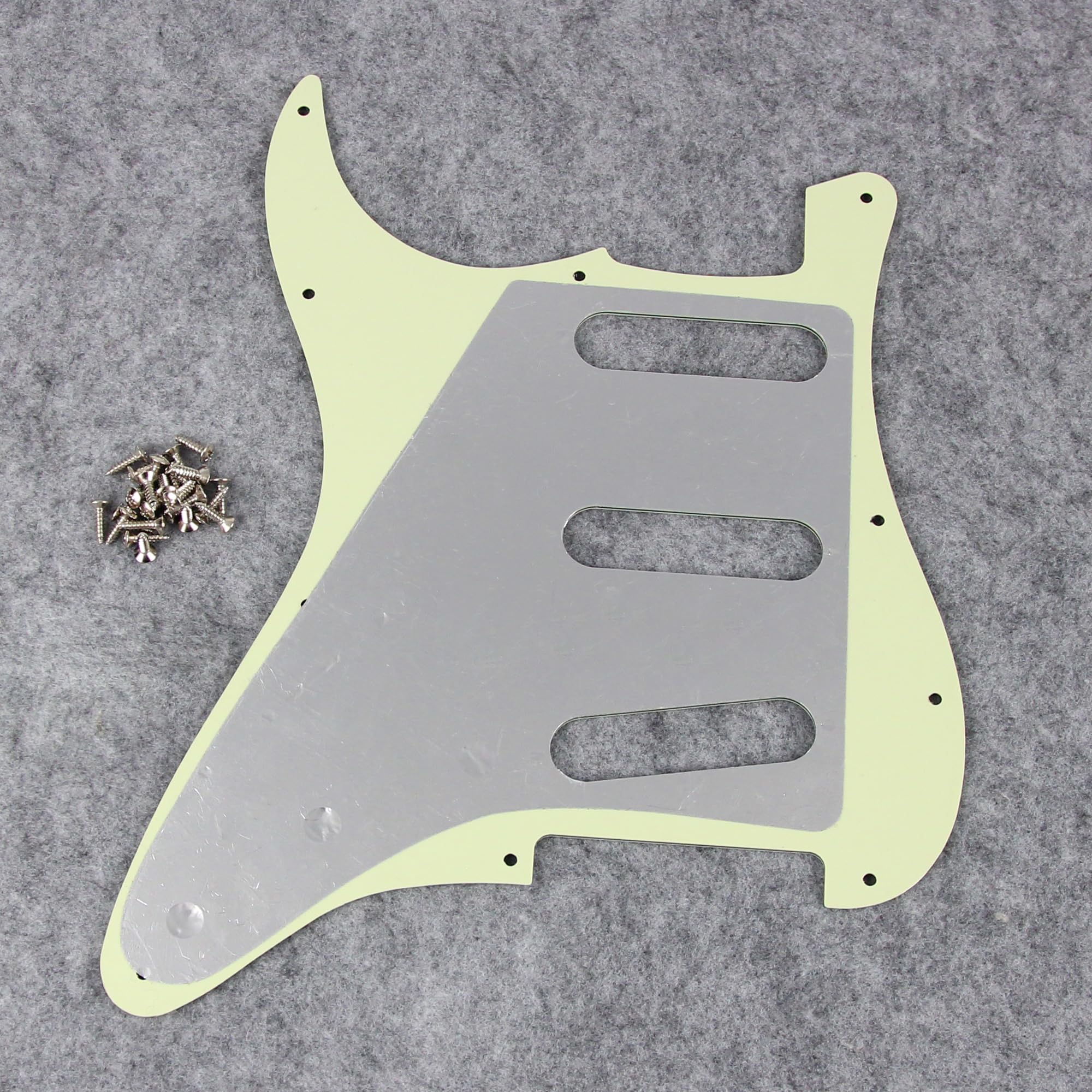FLEOR 11 Holes ST Style Pickguard SSS Guitar Pickguard Pick Guard Scratchplate with Screws Set,3Ply Mint Green
